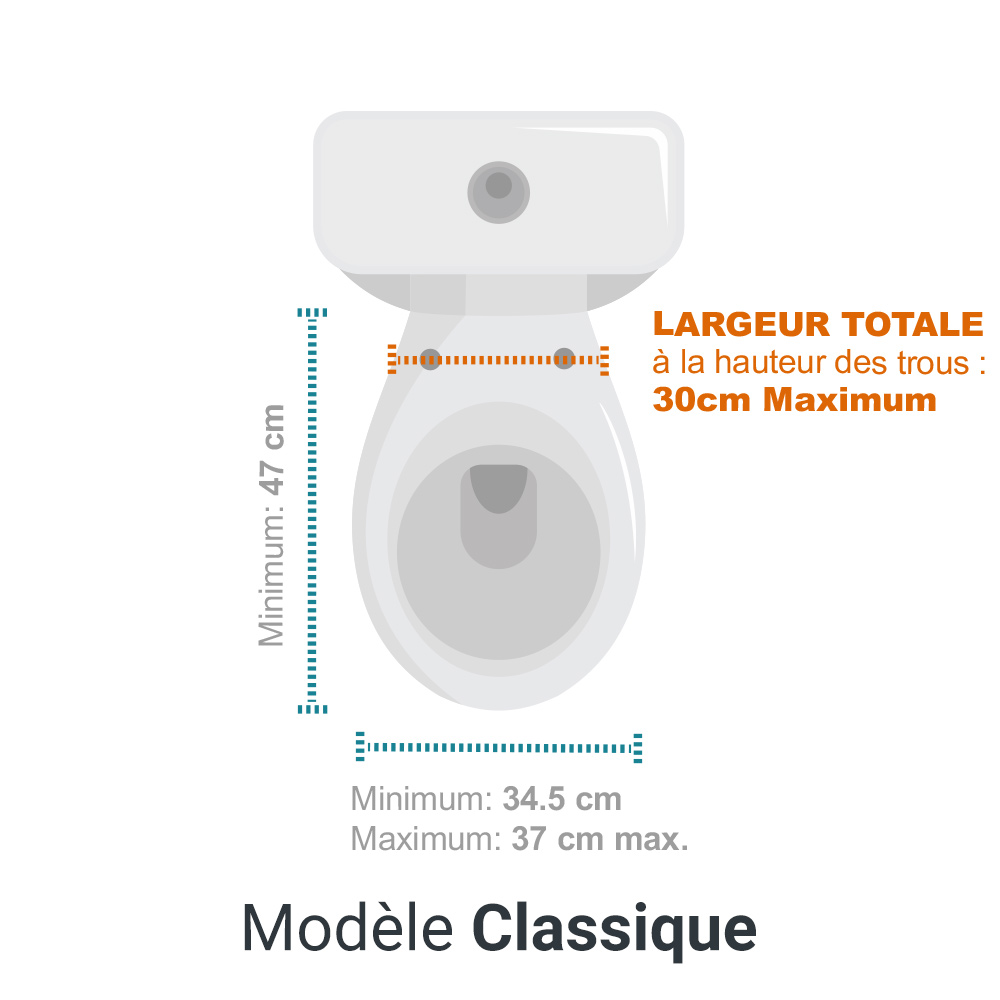Blanc lunette de toilette clipsable plastique cuvette WC salle de bain –  Homelody-fr